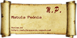 Matula Peónia névjegykártya